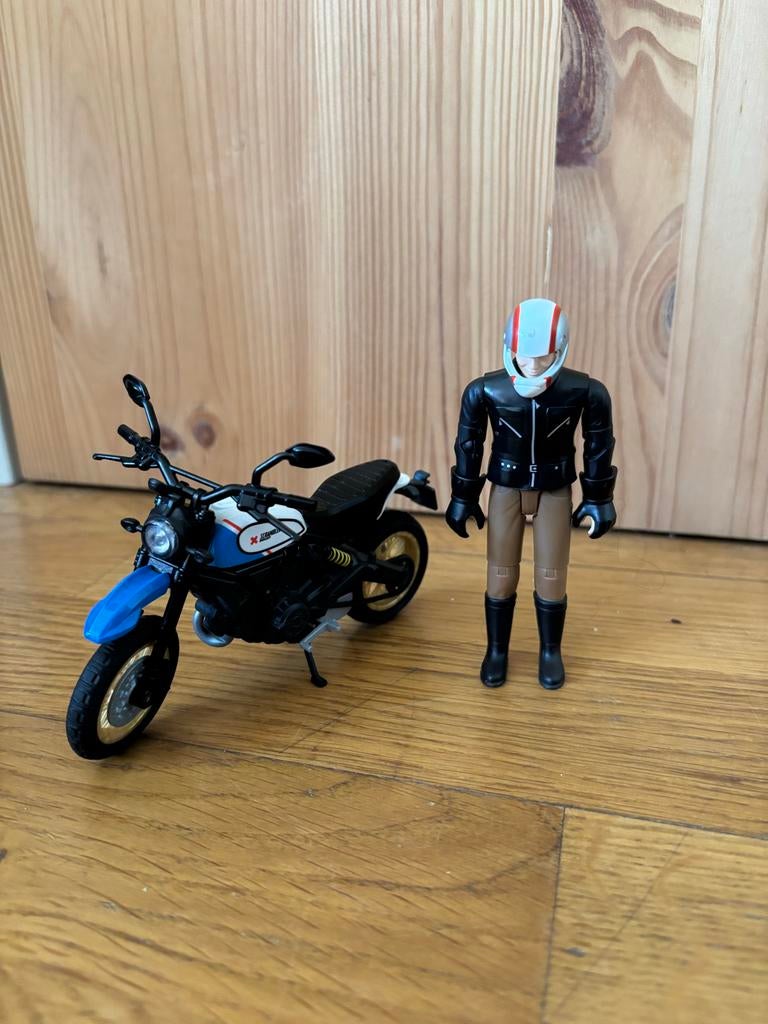 Brüder Motor met Motorrijder Speelfiguur, Ophalen of Verzenden, Gebruikt