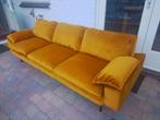 HK-Living Retro Sofa 3 of 4-zits Okergeel Velvet, Huis en Inrichting, Banken | Sofa's en Chaises Longues, Ophalen, Gebruikt, 75 tot 100 cm