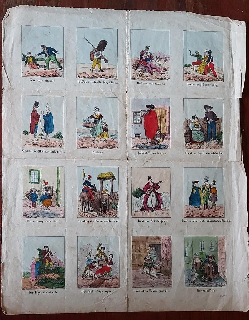 Antiek centsprent Duits no 524, Ophalen of Verzenden, Dagelijks leven, Overige technieken, 1800 - 1899