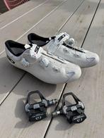 Sidi fietsschoenen wit maat 45 met Shimano Ultegra pedalen, Gebruikt, Heren, Schoenen, Overige maten