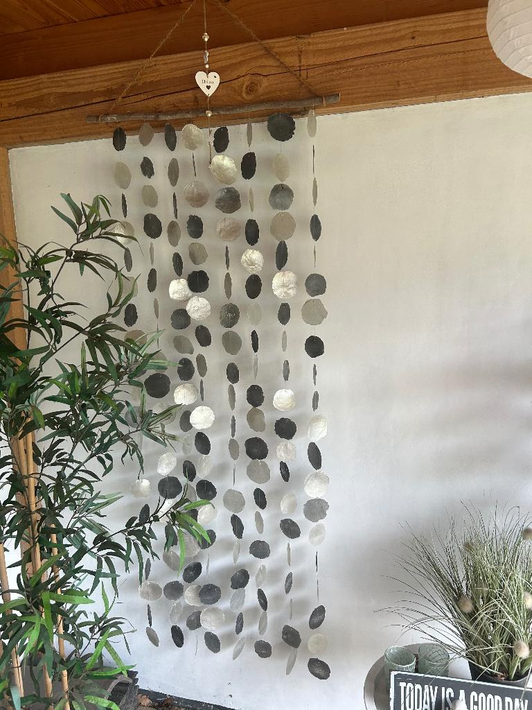 Erg mooi schelpengordijn en visnet met visjes “Ibiza” style, Ophalen, Gebruikt