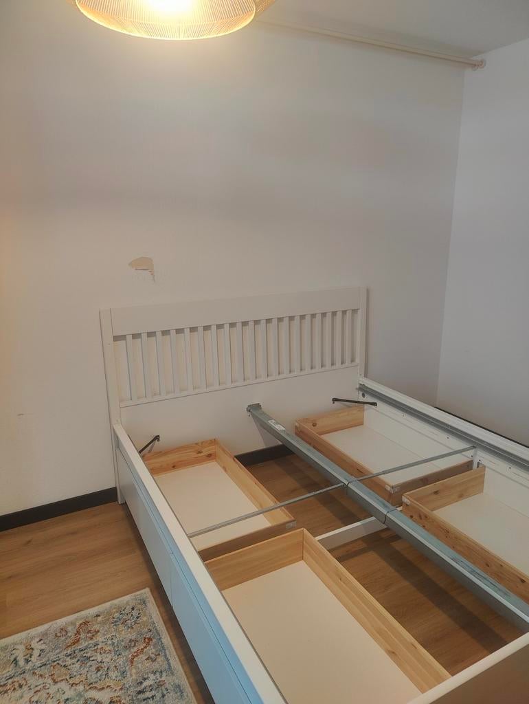 Ikea Idanas Bedframe - 160×200 - MEENEMEN, Ophalen, Wit, Tweepersoons, Zo goed als nieuw