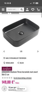 Nieuwe JUNGBORN Waskom Three keramiek mat zwart 50x12 cm, Doe-het-zelf en Verbouw, Sanitair, Ophalen of Verzenden, Nieuw, Wastafel