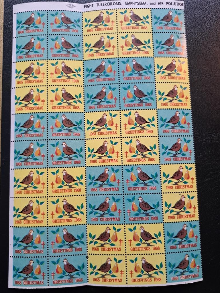 Postfris velletje sluitzegels Tuberculose 1968 kerstzegels, Postzegels en Munten, Postzegels | Thematische zegels, Verzenden, Postfris