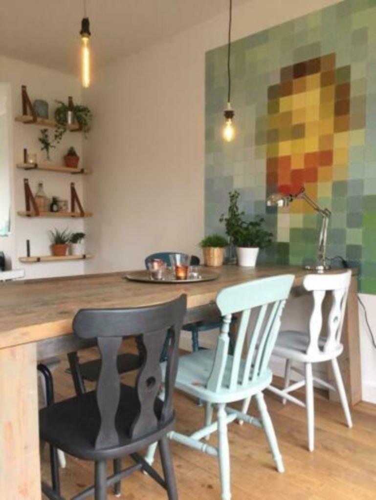 Partij stevige houten café / kroeg stoelen , stoeltjes, Huis en Inrichting, Stoelen, Ophalen, Gebruikt, Bruin, Vijf, Zes of meer stoelen