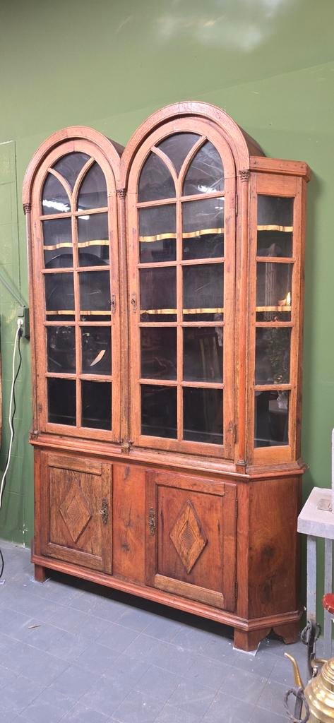 Antieke Eiken Boogkast / Buffetkast ca. 1880-1900, Huis en Inrichting, Kasten | Buffetkasten, Ophalen, Glas, 200 cm of meer, 150 tot 200 cm