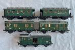 5x Fleischmann DRG 3e klas/Post/bagagewagons Ansbach-Altona, Gebruikt, Gelijkstroom, Fleischmann, Wagon