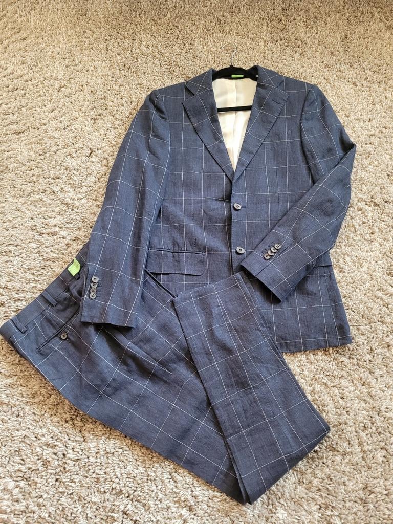 Suitsupply linnen pak, Ophalen of Verzenden, Zo goed als nieuw, Maat 46 (S) of kleiner, Blauw