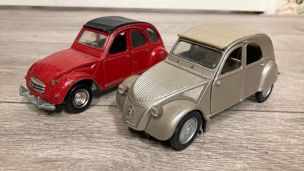 2 x Citroën 2CV eend polistil franklin mint, Ophalen of Verzenden, Gebruikt, Auto, Overige merken