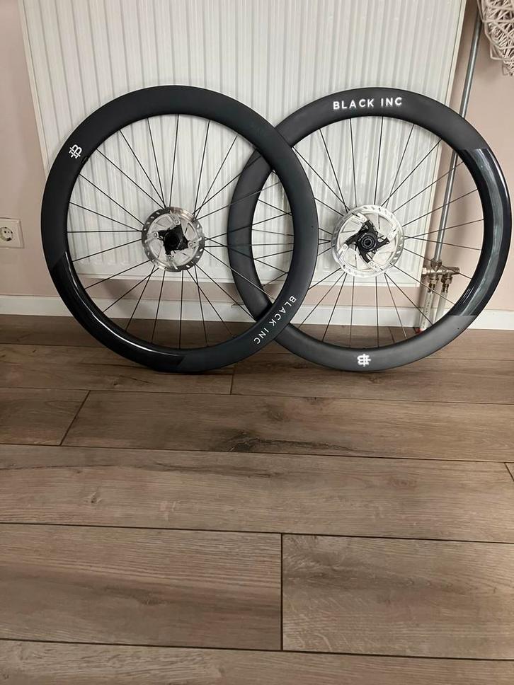 Black Inc wielen met schijfremmen, Fietsen en Brommers, Fietsonderdelen, Gebruikt, Wiel, Carbon, Racefiets, Ophalen of Verzenden