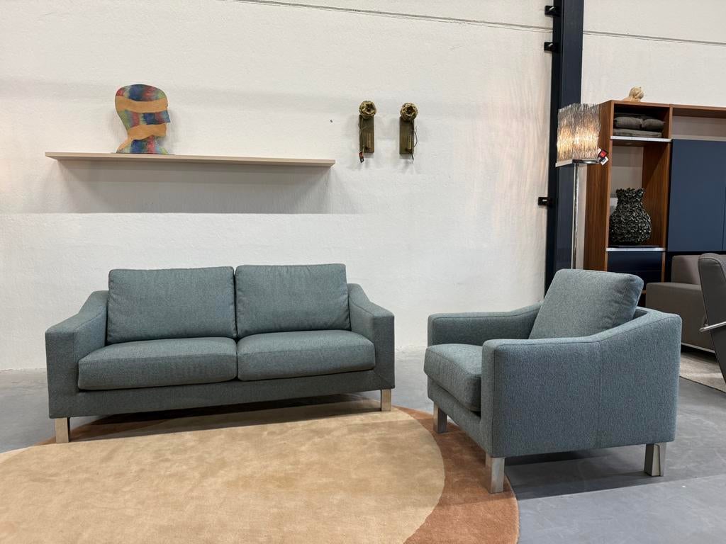 Nieuw Leolux Antonia Bank 2 zits Nomad stof Blauw, Huis en Inrichting, Banken | Bankstellen, Leolux, 150 tot 200 cm, 75 tot 100 cm