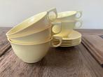 Vintage Elysée Melamine koffiekopjes, geel, 5 stuks, ‘60, Antiek en Kunst, Curiosa en Brocante, Ophalen of Verzenden