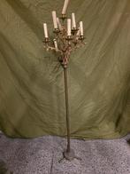 Antieke bronzen vloerlamp met 9 kaarsvormige lampen, Antiek en Kunst, Ophalen of Verzenden