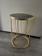 Plantentafeltje met glazen blad, Huis en Inrichting, Tafels | Bijzettafels, Minder dan 55 cm, Gebruikt, Rond, Glas