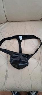 Zwarte glanzende string  Maat Large, Kleding | Heren, Verzenden, Zwart, Slip