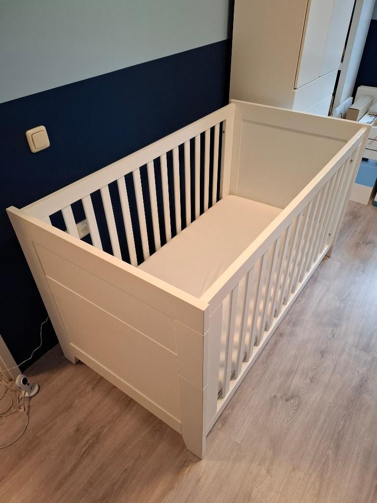 Kinderbed kinder ledikant 140x70cm wit meegroei bed, Gebruikt, 70 tot 85 cm, 140 tot 160 cm, Ophalen