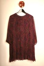 BASH Zalige zwart/paarse viscose jurk 38/40 zgan Wp €250,-, Maat 38/40 (M), Ophalen of Verzenden, Zo goed als nieuw, Boven de knie