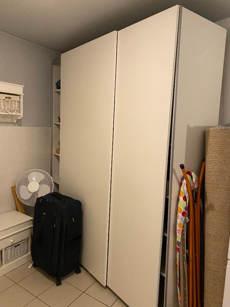 Klerenkast - Ikea Hasvik - Inclusief Schuifdeuren, Ophalen, 200 cm of meer, Wit, 50 tot 100 cm