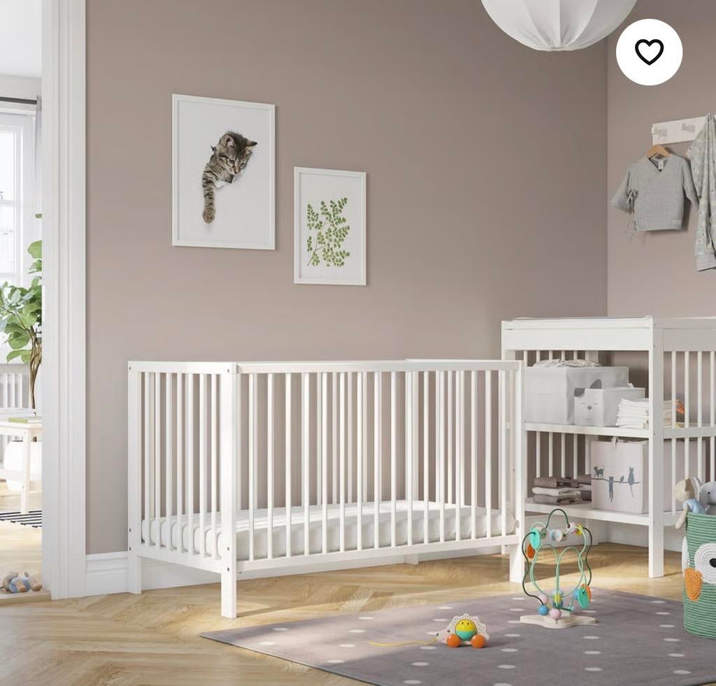 IKEA GULLIVER Babybedje wit, 60x120 cm, Ophalen, Zo goed als nieuw, Ledikant