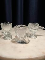 Vintage glazen eierdopjes vogels, zwaan, gans en patrijs ‘70, Gebruikt, Overige typen, Ophalen of Verzenden, Glas