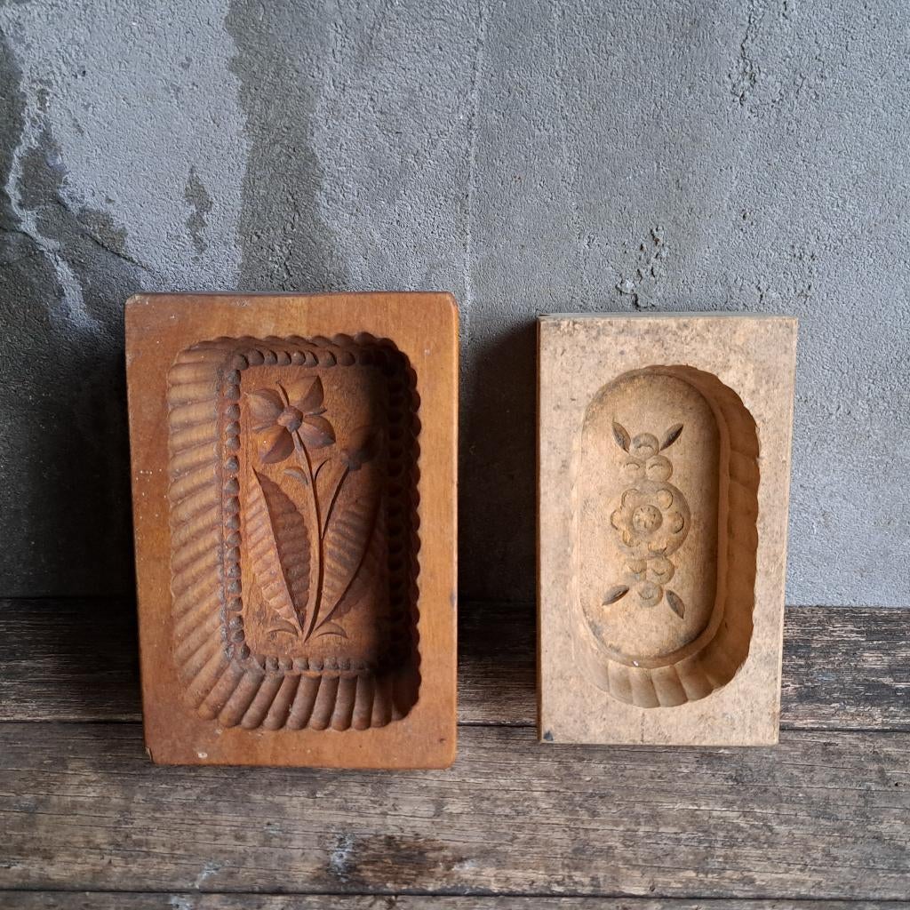 1x Oude brocante houten botermal botervorm *Etage3*, Gebruikt, ., Ophalen of Verzenden, .