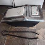 Antieke kolenkit Art Deco gietijzer, emaille met tang, Ophalen of Verzenden