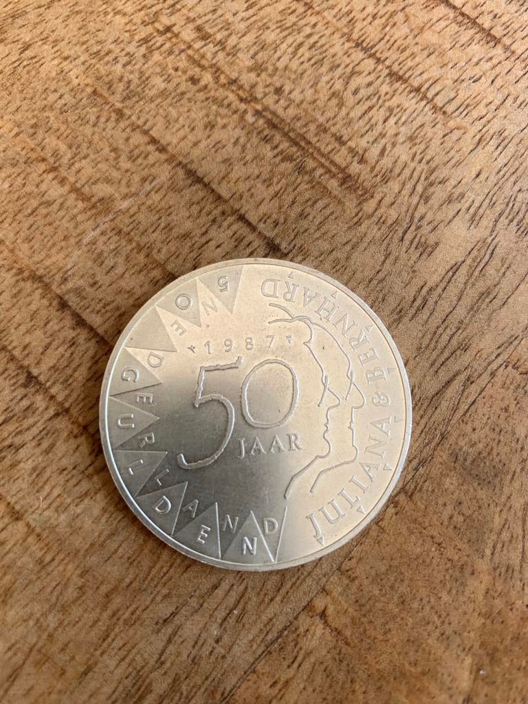 Zilveren herdenkingsmunt Juliana & Bernhard 50 jaar 1987, Koningin Juliana, Zilver, Losse munt, Overige waardes