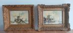2x schilderij molen aan het water gesigneerd, Ophalen of Verzenden
