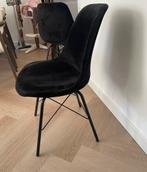 6xZwarte velvet eetkamerstoel design stoel zo goed als nieuw, Huis en Inrichting, Zwart, Ophalen of Verzenden, Zo goed als nieuw