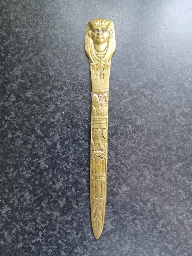 Vintage messing brievenopener Egypte farao, Antiek en Kunst, Ophalen