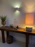 Tafellamp met keramische voet en stoffen kap, Ophalen, Nieuw