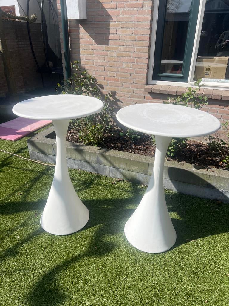 2 Witte Statafels - Verzwaring Mogelijk, Ophalen, Gebruikt