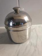 Suikerpot? RVS  13 cm hoog,  doorsnee  10 cm, Ophalen of Verzenden, Zo goed als nieuw