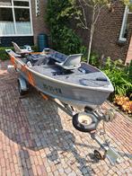 Aluminium visboot incl. trailer en 3 motoren, Ophalen, Gebruikt, Tot 10 pk, Aluminium