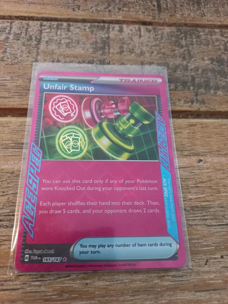 Unfair stamp  pokemon item kaart, Ophalen of Verzenden, Zo goed als nieuw, Losse kaart, Foil