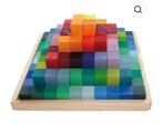 Grimm's Houten Blokkenset Piramide (100 stuks) Groot, Ophalen