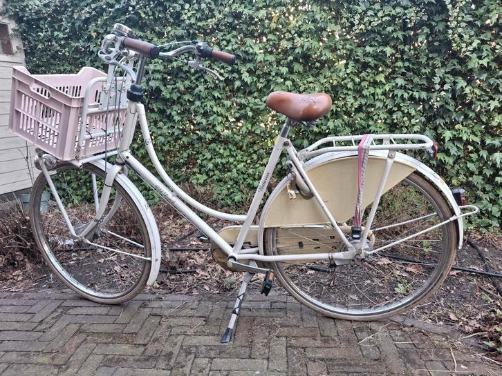 Batavus diva omafiets met krat, Fietsen en Brommers, Fietsen | Dames | Omafietsen, Gebruikt, 53 tot 56 cm, Handrem, Versnellingen