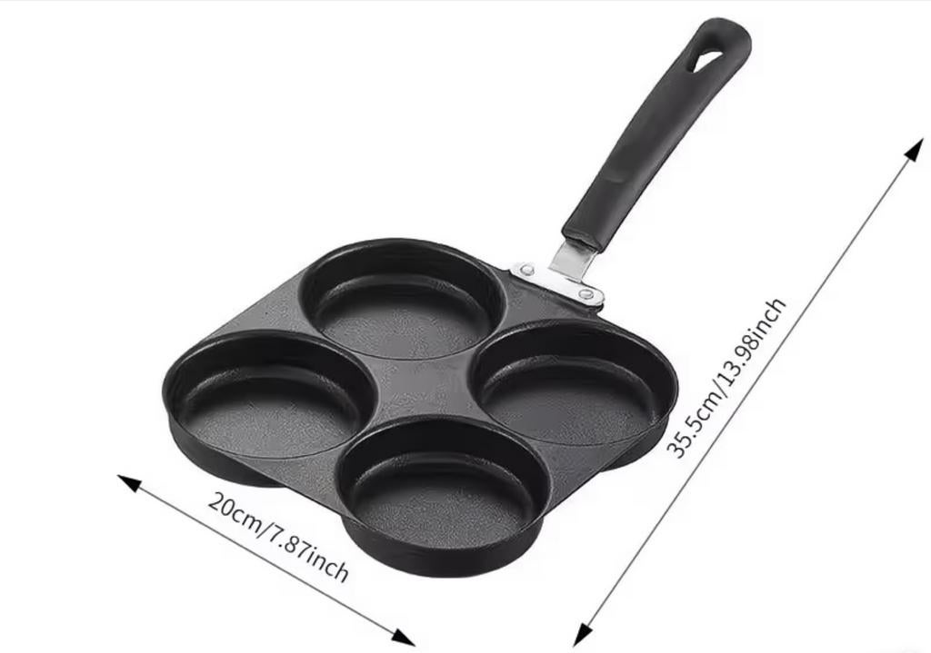 Multifunctionele Koekenpan met 4 Gaten Perfect voor Ontbijt, Huis en Inrichting, Keuken | Potten en Pannen, Nieuw, Koekenpan of Braadpan