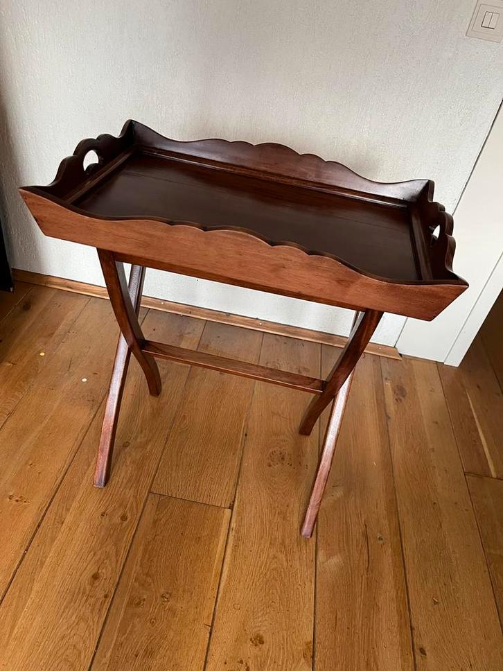 Klassieke Butlertafel / Butler Tray - Afneembaar Dienblad, Huis en Inrichting, Tafels | Bijzettafels, Gebruikt, Rechthoekig, 60 cm of meer