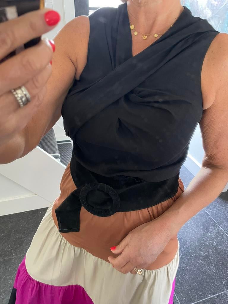 Zara, prachtige zwarte vaste overslag top, S, Kleding | Dames, Blouses en Tunieken, Ophalen of Verzenden, Nieuw, Maat 36 (S), Zwart