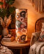 Handgemaakte lamp met stof en gouden binnenkant, Ophalen of Verzenden, Nieuw