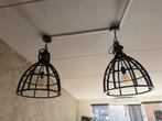 Set van 2 industriële hanglampen (excl. lampen), Ophalen of Verzenden, Zo goed als nieuw, Metaal, 50 tot 75 cm