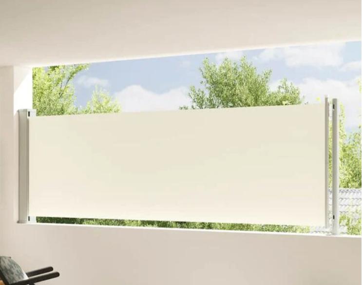 NIEUW | Uittrekbaar tuinscherm windscherm 6 m creme! GRT BEZ, Verzenden, 200 cm of meer, 150 tot 200 cm, Nieuw