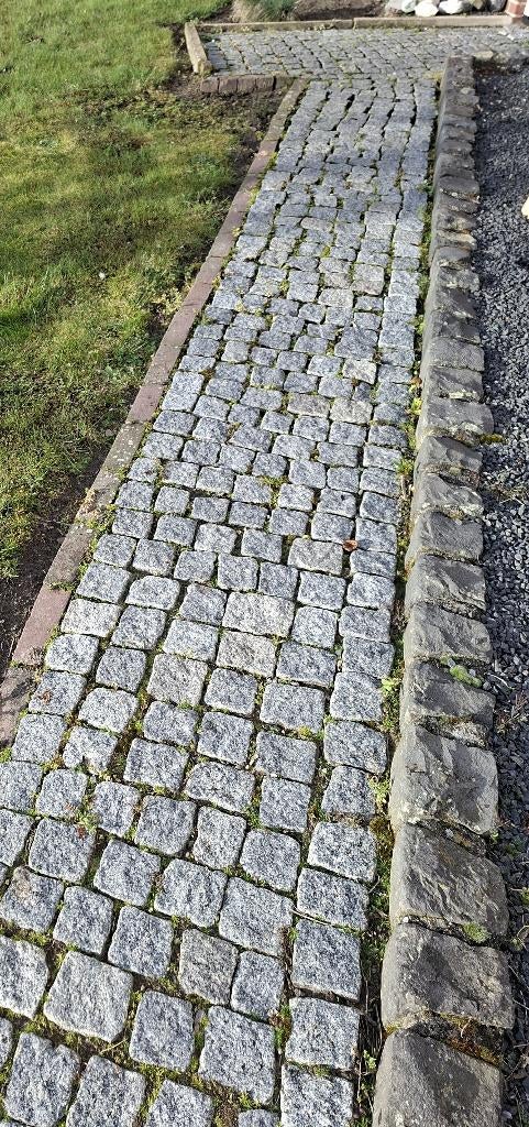 Granieten kasseien, cobblestones, kinderkoppen grijs, Tuin en Terras, Ophalen, Gebruikt, Overige typen, Natuursteen