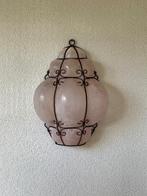 Wandlamp Venetiaans roze geblazen matglas, Ophalen of Verzenden, Zo goed als nieuw, Glas