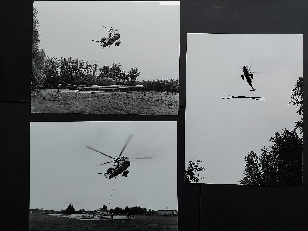 3 foto's van een KLM Helikopter de PH-NZA (F1009), Ophalen of Verzenden, Gebruikt, Kaart, Foto of Prent