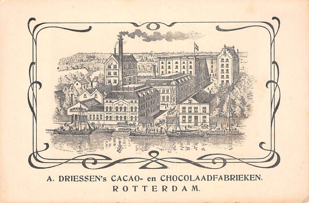 Rotterdam Reclame A. Driessen Cacao- en Chocolade fabrieken, Verzamelen, Verzenden, Voor 1920, Ongelopen, Zuid-Holland
