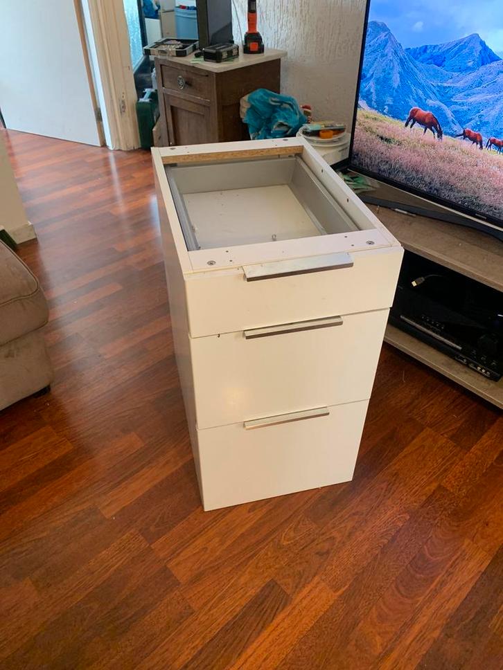 Ikea keukenkast met lades, compleet, Huis en Inrichting, Keuken | Keukenelementen, Gebruikt, Minder dan 100 cm, Minder dan 50 cm