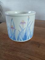 Vintage bloempot Irissen, Rond, Ophalen of Verzenden, Aardewerk, Minder dan 40 cm