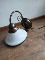 Set van 2 vintage wandlampen met opaline glas, Ophalen, Gebruikt, Glas, Klassiek, Vintage, Art Deco